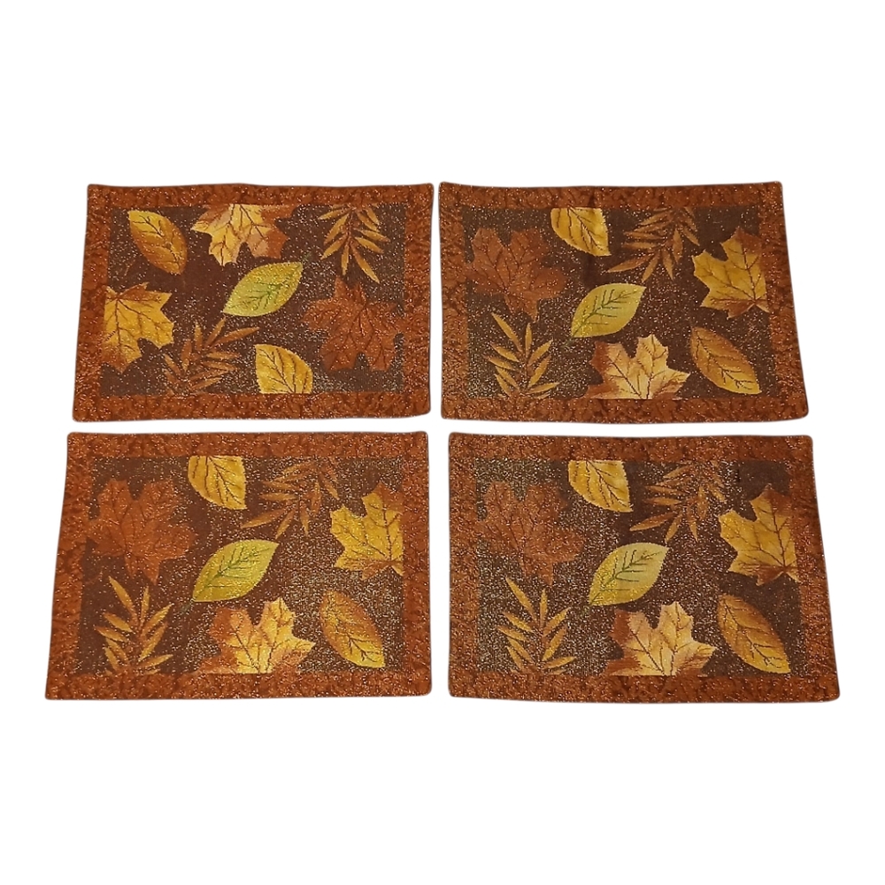 4 Fall Autumn Leaves Placemats